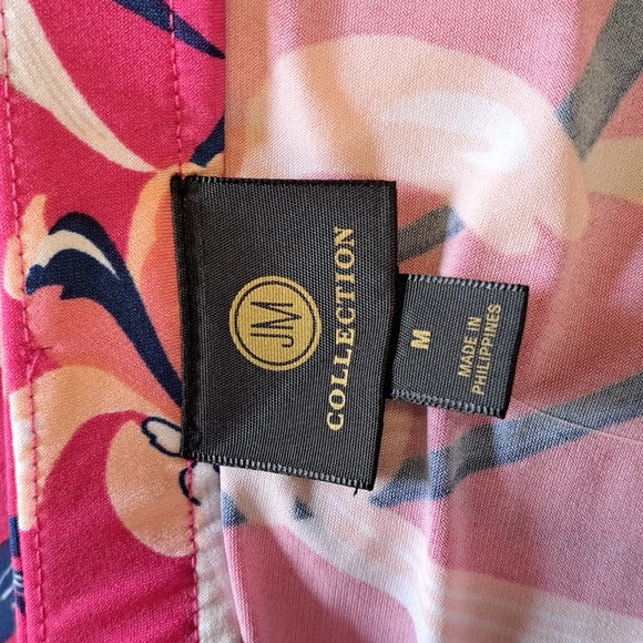 JM Collection Button-Front Midi Skirt Medium Pink Floral - Picture 5 of 7